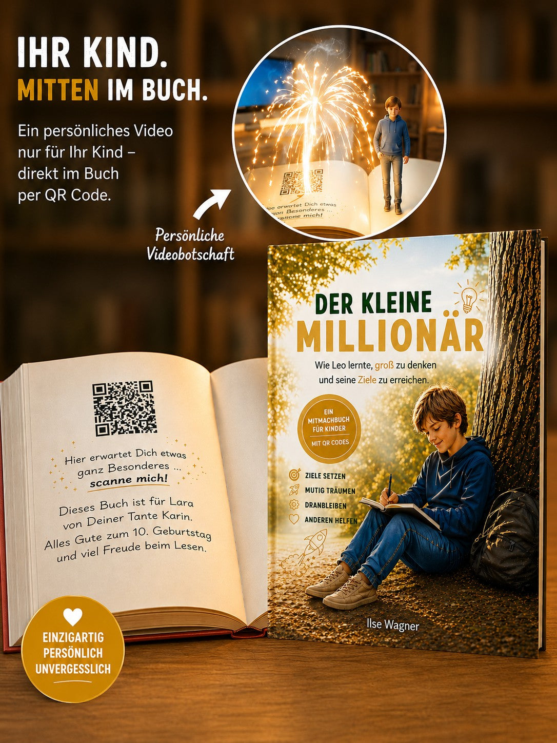 Personalisiertes Buch mit Cover vorderseite 